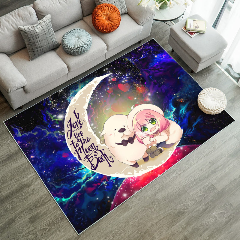 Anya Spy x Family Dog Love You To The Moon Galaxy Rug Carpet Rug Home Room Decor Nearkii