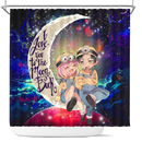 Anya x Damian Anime Couple Love You To The Moon Galaxy Shower Curtain Nearkii