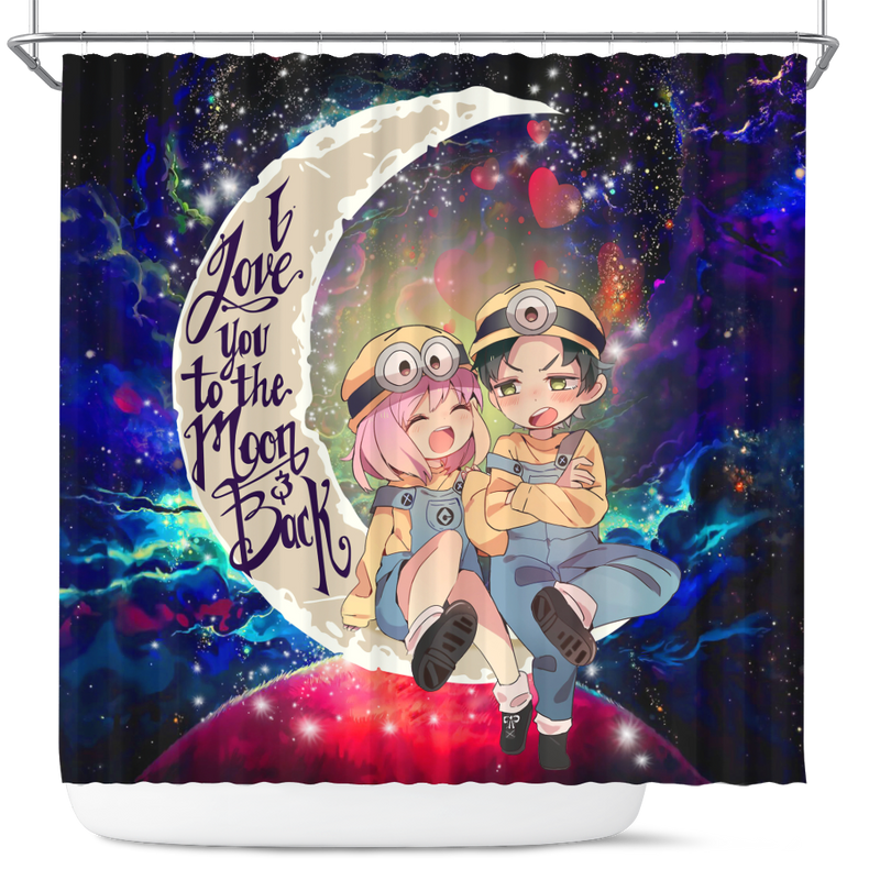 Anya x Damian Anime Couple Love You To The Moon Galaxy Shower Curtain Nearkii