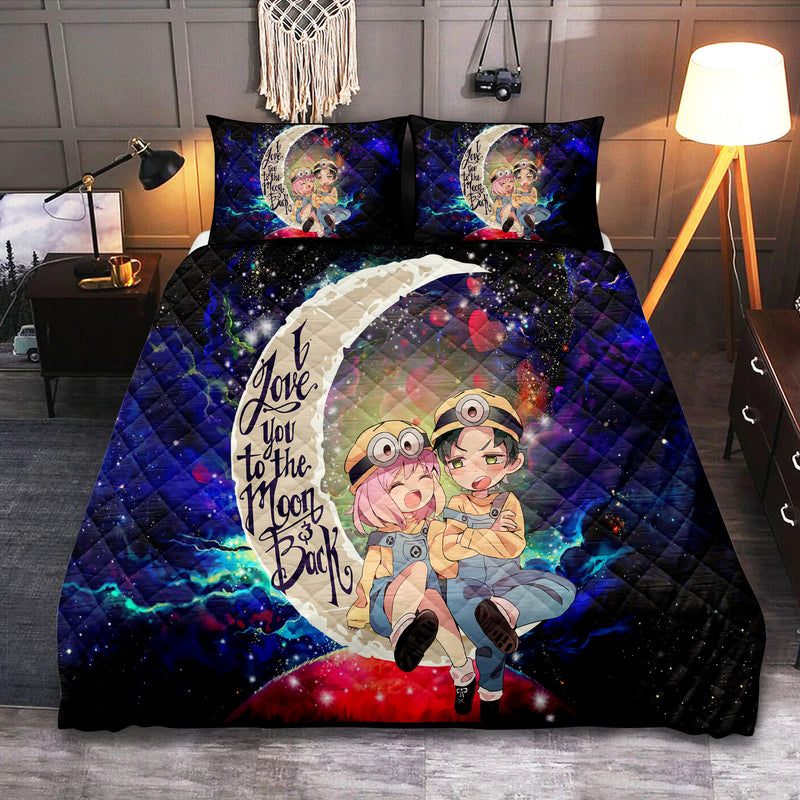 Anya x Damian Anime Couple Love You To The Moon Galaxy Quilt Bed Sets Nearkii