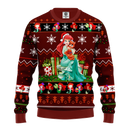 Airel Mermaid Ugly Christmas Sweater Red Brown Amazing Gift Idea Thanksgiving Gift Nearkii