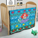 Ariel Mermaid Christmas Quilt Blanket Nearkii