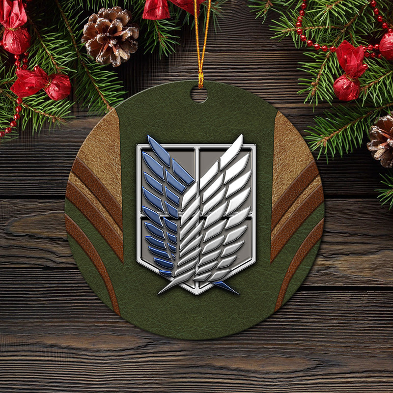 Attack On Titans Green Logo Mica Ornament Perfect Gift For Holiday Nearkii