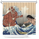 Attack On Titans The Great Wave Japan Anime Shower Curtain