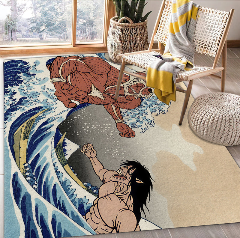 Attack On Titans The Great Wave Japan Anime Carpet Rug Home Room Decor