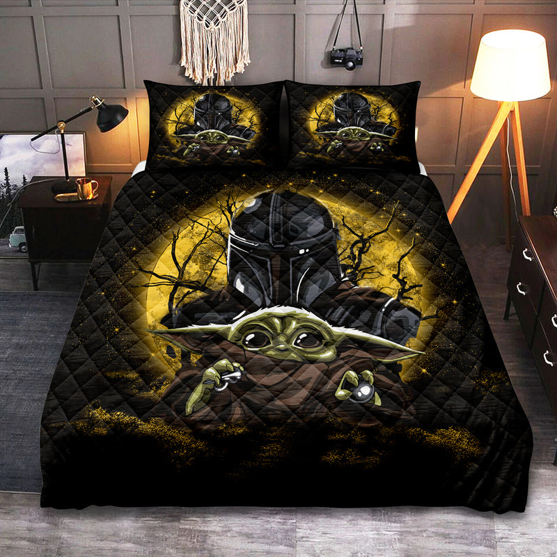 Baby Yoda Mandalorian Moonlight Quilt Bed Sets Nearkii