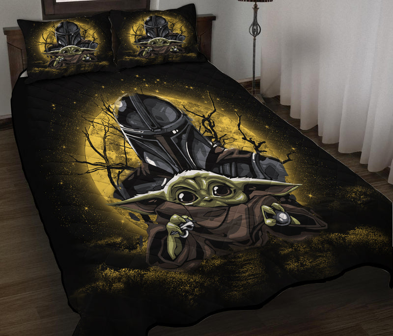 Baby Yoda Mandalorian Moonlight Quilt Bed Sets Nearkii