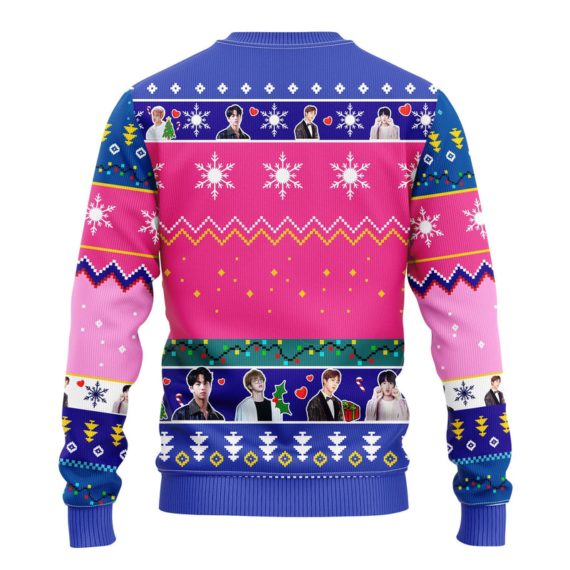 Jin Bts Ugly Christmas Sweater Pink- Amazing Gift Idea Thanksgiving Gift Nearkii