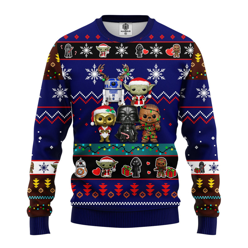 Star Wars Cute Ugly Christmas Sweater Blue 2 Amazing Gift Idea Thanksgiving Gift Nearkii