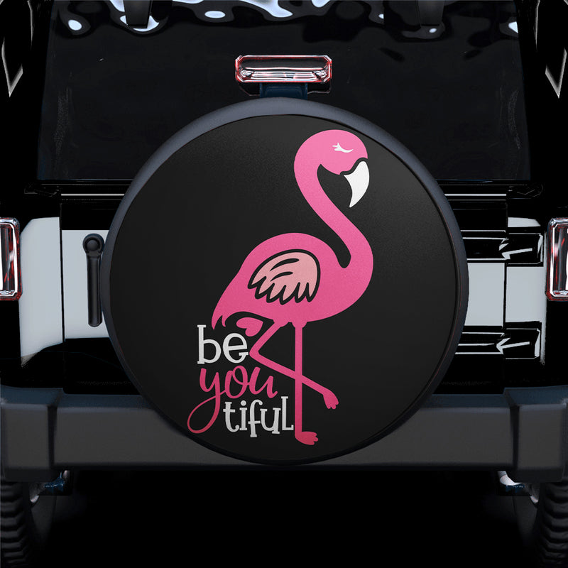 Be You Tiful Flamingo Car Spare Tire Covers Gift For Campers Nearkii