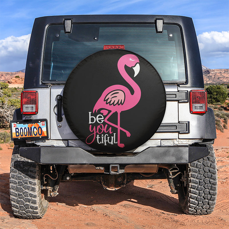 Be You Tiful Flamingo Car Spare Tire Covers Gift For Campers Nearkii