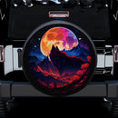 Colorful Big Moon Wolf Mountains Jeep Car Spare Tire Cover