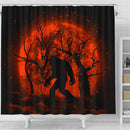 Bigfoot Silhouette Moonlight Shower Curtain Nearkii