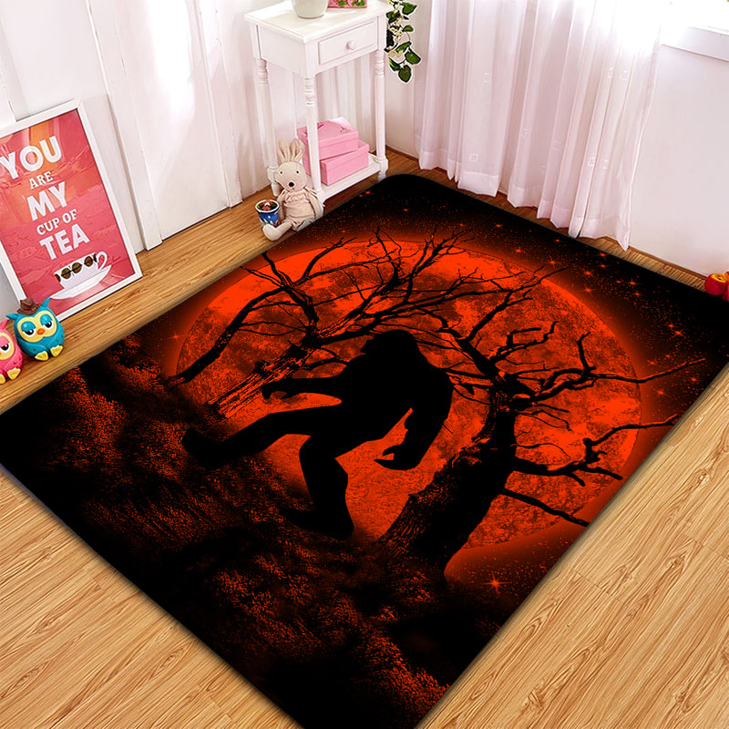 Bigfoot Silhouette Moonlight Rug Carpet Rug Home Room Decor Nearkii