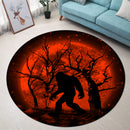 Bigfoot Silhouette Moonlight Round Carpet Rug Bedroom Livingroom Home Decor Nearkii