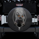 Black Cat Zipper Car Spare Tire Covers Gift For Campers Nearkii