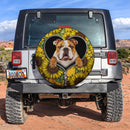 Bulldog Sunflower Zipper Car Spare Tire Covers Gift For Campers Nearkii