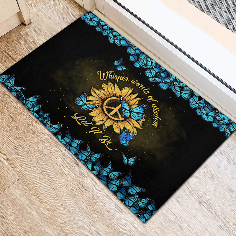 Butterfly Hippie Sunflower Doormat Home Decor Nearkii