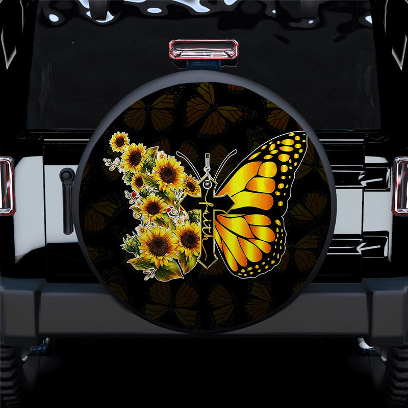Faith Butterfly Jeep Car Spare Tire Cover Gift For Campers Nearkii