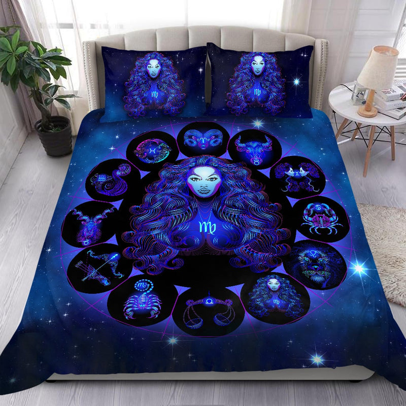Virgo Zodiac Bedding Set Duvet Cover And 2 Pillowcases Nearkii