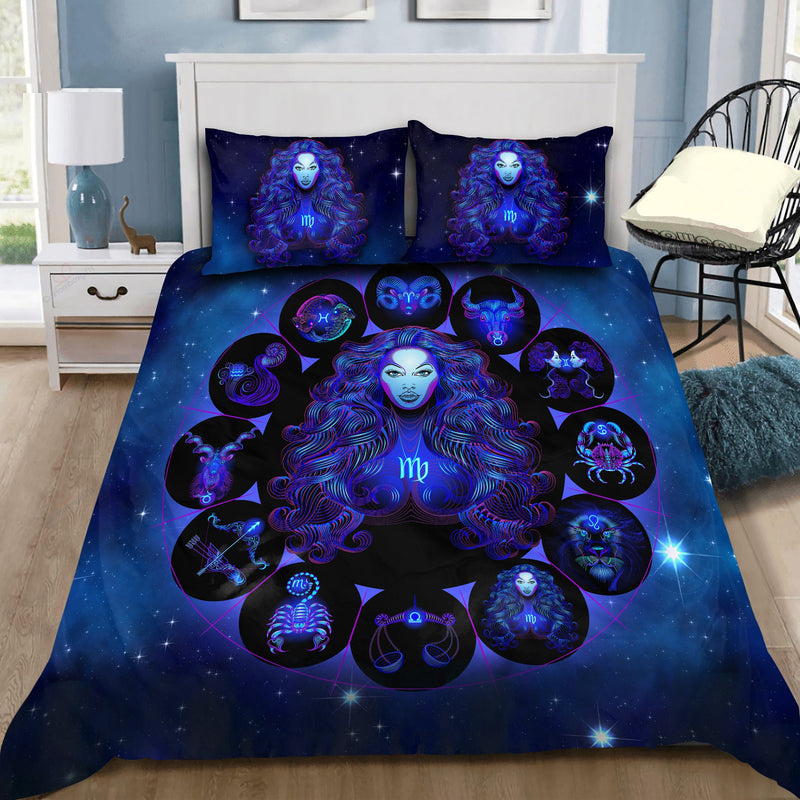 Virgo Zodiac Bedding Set Duvet Cover And 2 Pillowcases Nearkii