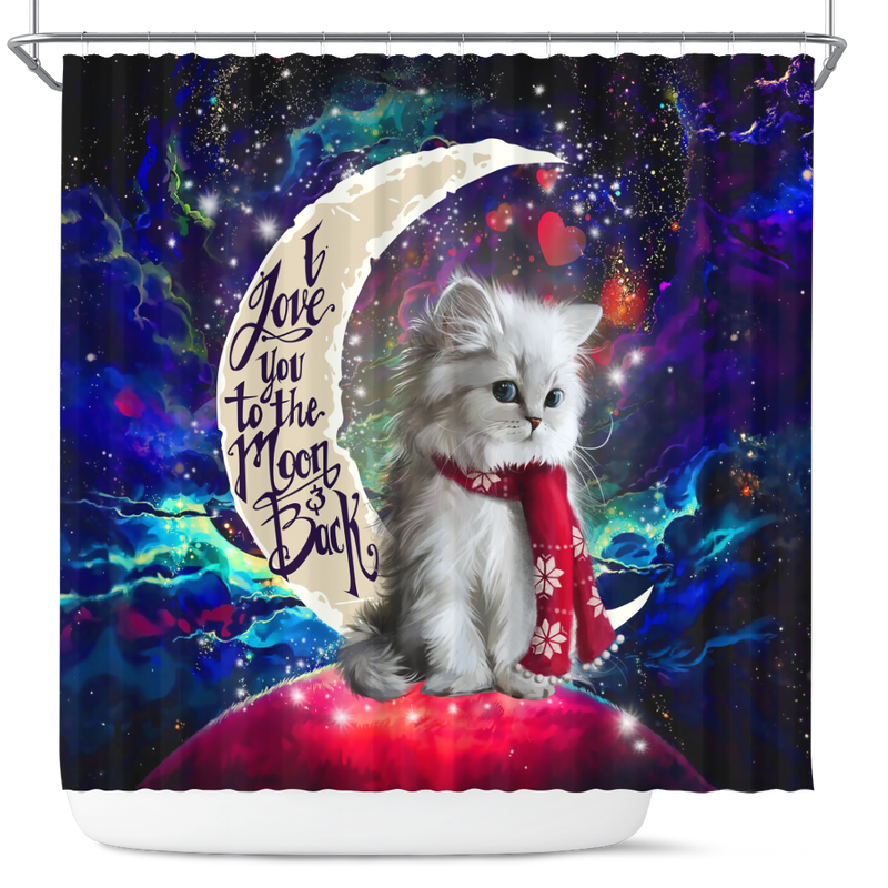 Cat Love You To The Moon Galaxy Shower Curtain Nearkii