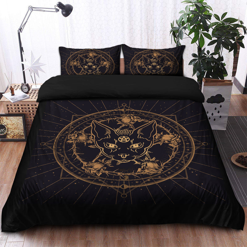 Cat Roses Bedding Set Duvet Cover And 2 Pillowcases Nearkii