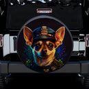 Colorful Police Chihuahua Dog Pet Portrait Jeep Car Spare Tire Cover
