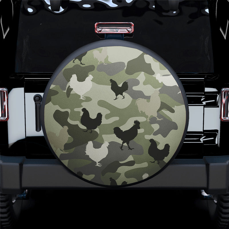 Farm Chicken Camouflage Army Style Car Spare Tire Cover Gift For Campers Nearkii