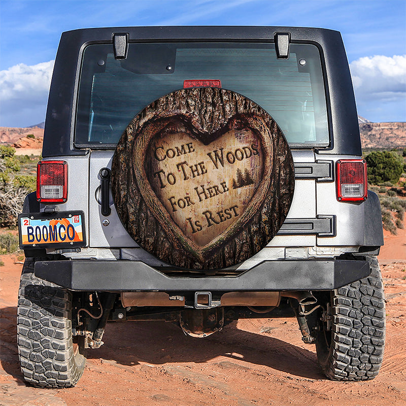 Come To The Woods For Here Is Rest Car Spare Tire Covers Gift For Campers Nearkii