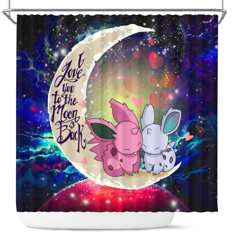 Couple Pokemon Love You To The Moon Galaxy Shower Curtain Nearkii