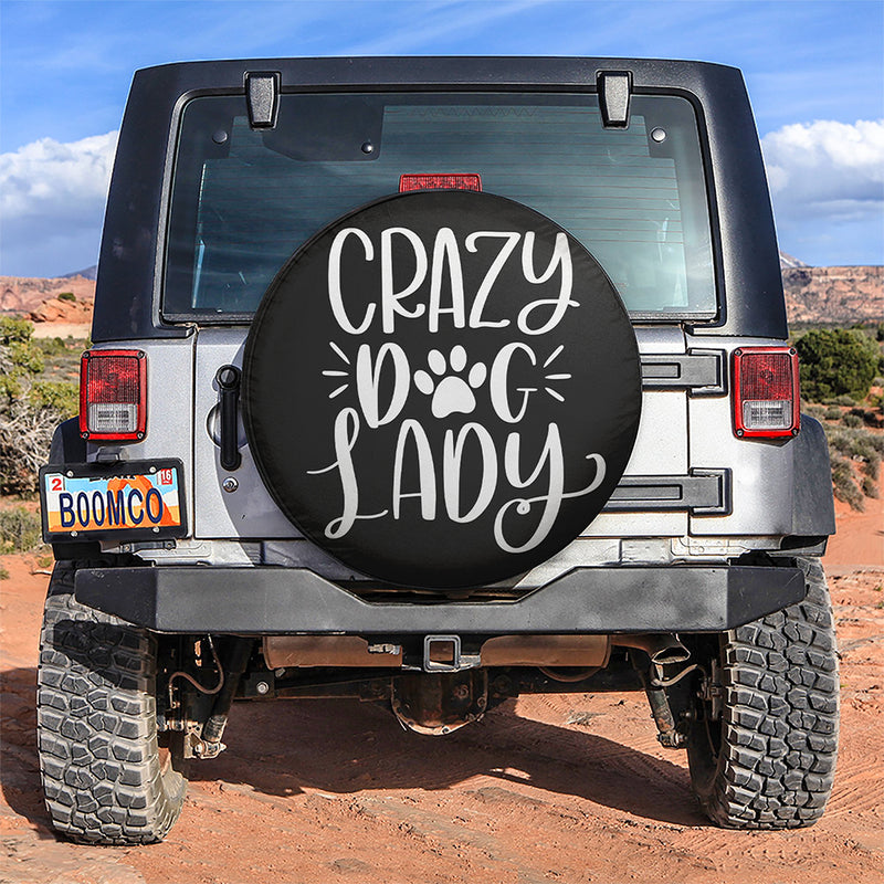 Crazy Dog Lady Car Spare Tire Covers Gift For Campers Nearkii