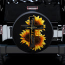 Cross Sunflower Faith Car Spare Tire Covers Gift For Campers Nearkii