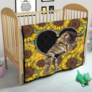 Cute Cat Sunflower Zipper Quilt Blanket Nearkii