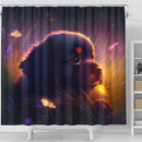 Cute Puppy Bedded Down In The Grass Shower Curtain