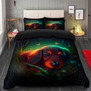 Cute Baby Dachshund Bedded Down In The Grass Safe And Cozy Fireflies Bedding Set