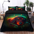 Cute Baby Dachshund Bedded Down In The Grass Safe And Cozy Fireflies Bedding Set