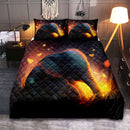 Cute Baby Elephant Bedded Down In The Grass Quilt Bed Sets