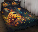 Cute Baby Giraffe Bedded Down In The Grass Quilt Bed Sets