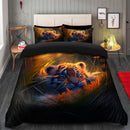 Cute Baby Tiger Bedded Down In The Grass Safe And Cozy Fireflies Bedding Set