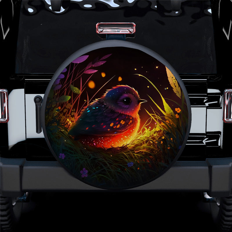 Cute Bird Bedded Down In The Grass Safe And Cozy Jeep Car Spare Tire Covers Gift For Campers