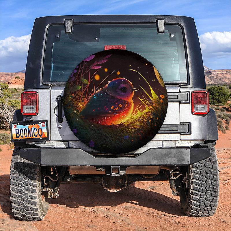 Cute Bird Bedded Down In The Grass Safe And Cozy Jeep Car Spare Tire Covers Gift For Campers
