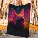 Cute Pink Baby French Bulldog Bedded Down In The Grass Safe And Cozy Fireflies Moonlight Premium Blanket