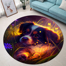 Cute Puppy Bedded Down In The Grass 4 Round Rug