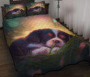 Cute Puppy Bedded Down In The Grass Quilt Bed Sets