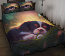 Cute Puppy 2 Bedded Down In The Grass Quilt Bed Sets