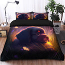 Cute Puppy 3 Bedded Down In The Grass Safe And Cozy Fireflies Bedding Set