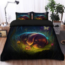 Cute Puppy 4 Bedded Down In The Grass Safe And Cozy Fireflies Bedding Set