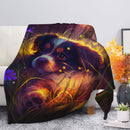 Cute Puppy 3 Bedded Down In The Grass Safe And Cozy Fireflies Moonlight Premium Blanket