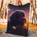Cute Puppy 5 Bedded Down In The Grass Safe And Cozy Fireflies Moonlight Premium Blanket